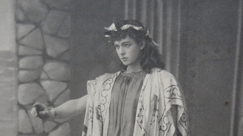 Black and white photo of Iphigenia played by R. Geikie in 1894