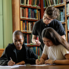 Cambridge Students Studying in a Library